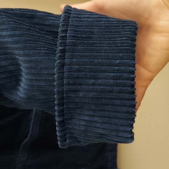 BLAIR Teal Blue Button Down Faux Fur Lined Corduroy Jacket - Picture 6 of 16